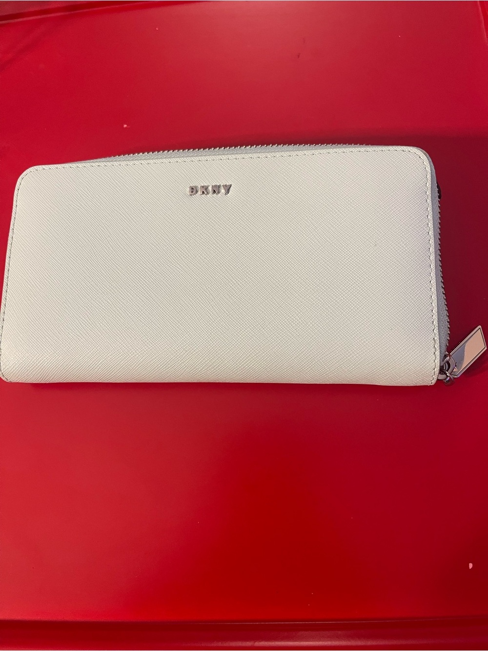 DKNY Cream Zip-Around Leather Wallet